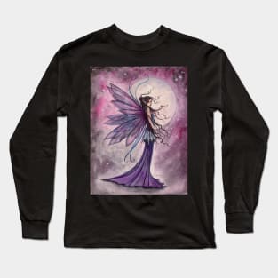 Starlit Amethyst Fairy Fantasy Art by Molly Harrison Long Sleeve T-Shirt